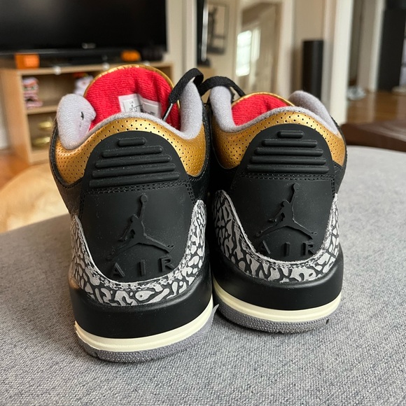 Air Jordan 3 Retro Black Cement Gold - Picture 5 of 8